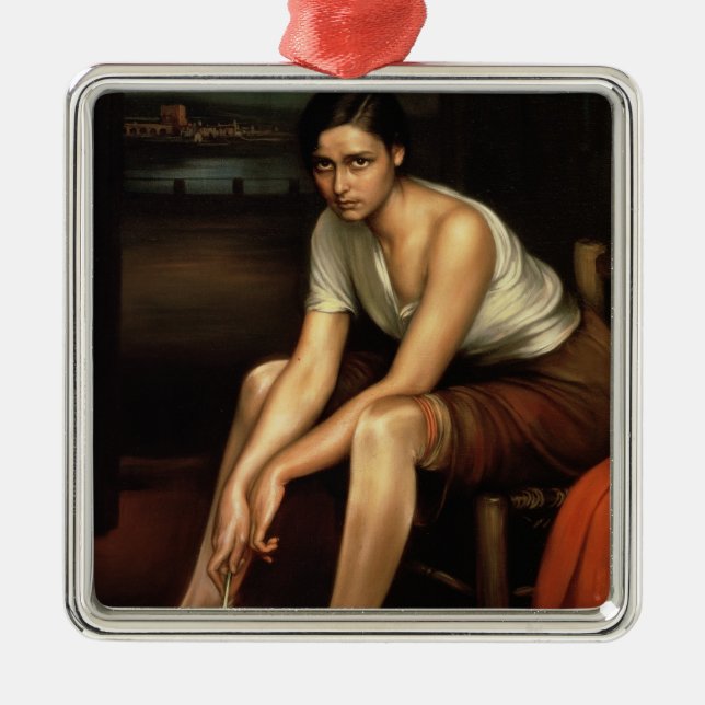 The Alluring Young Girl Metal Tree Decoration (Front)