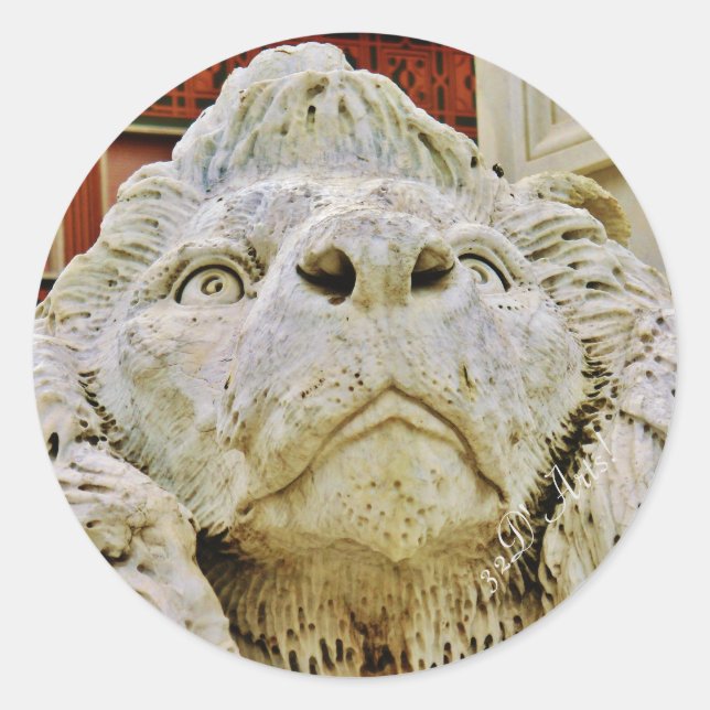 The Aloof Lion of Massa, Round Sticker, Glossy Classic Round Sticker (Front)