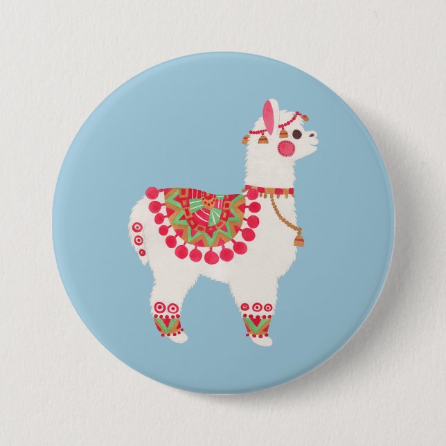 The Alpaca 7.5 Cm Round Badge (Front)