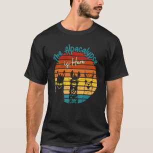 The Alpacalypse Is Here Animal Vintage Alpaca Say T-Shirt