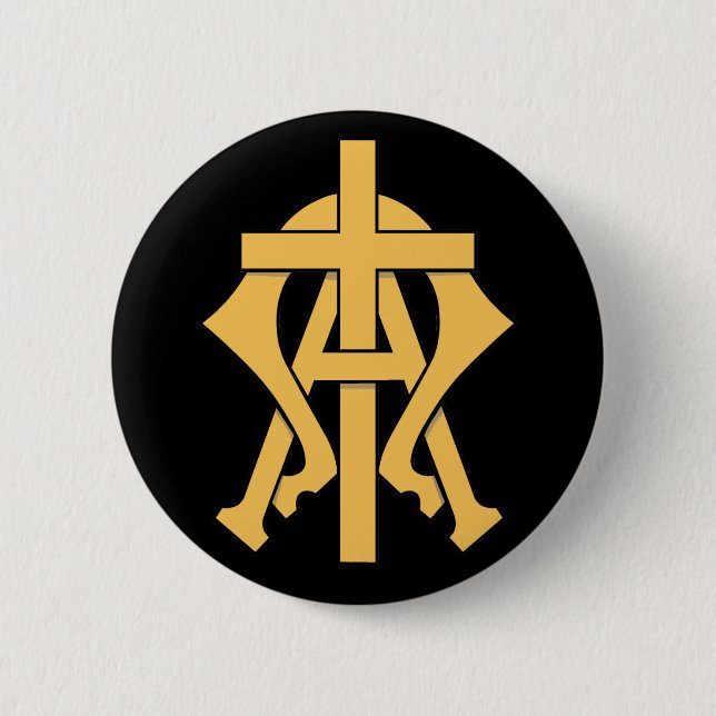 The Alpha & The Omega 6 Cm Round Badge (Front)