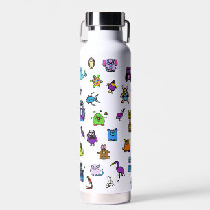 the alphabet book characters - water bottle