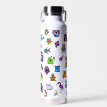 the alphabet book characters - water bottle 22 oz