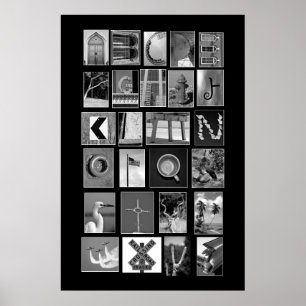 The Alphabet showing picture letters Poster