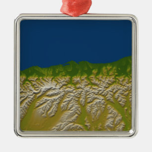 The Alpine fault along the west coast Metal Tree Decoration