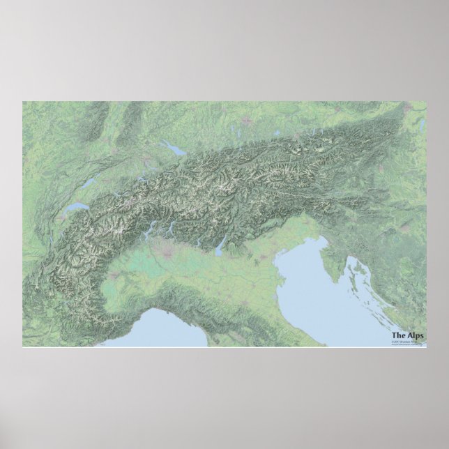 The Alps Landscape Map Poster (Front)