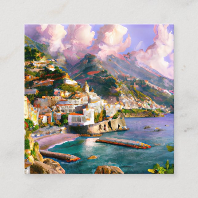 The Amalfi Coast is One of the Most Beautiful Square Business Card (Front)