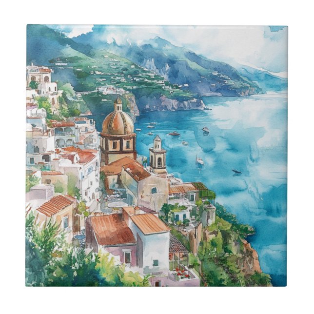 The Amalfi Coast, Italy Tile (Front)