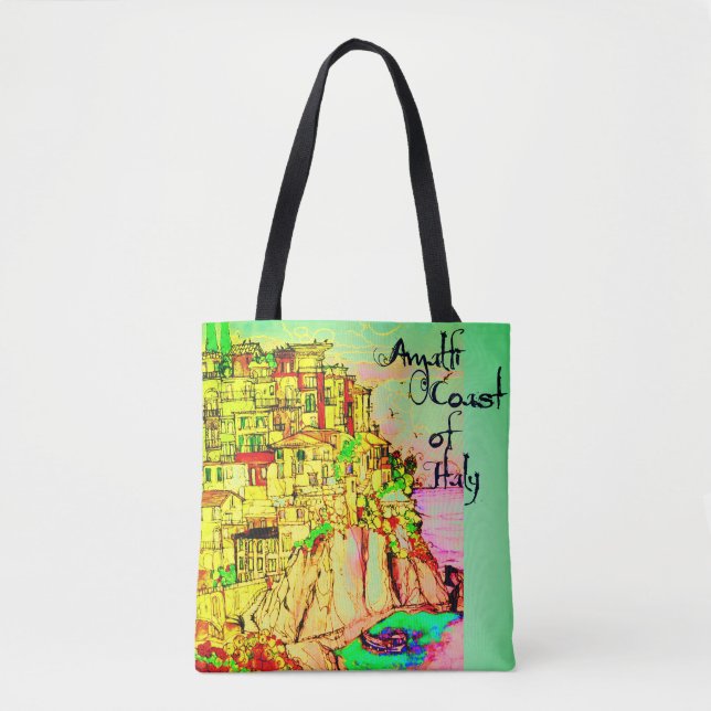 The Amalfi Coast of Italy Tote Bag by Artist (Front)