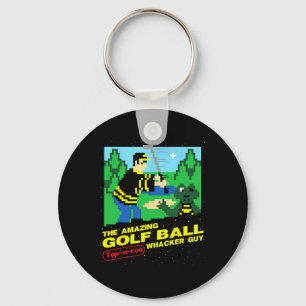 The Amazing Golf Ball Tap-a-roo Whacker Guy  Key Ring