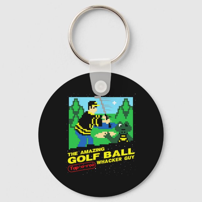 The Amazing Golf Ball Tap-a-roo Whacker Guy  Key Ring (Front)