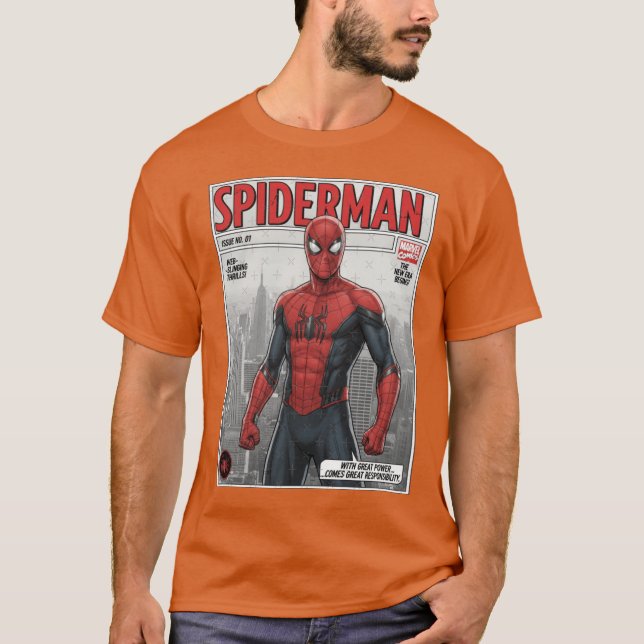 The Amazing SpiderMan Comic Bookribute Design fami T-Shirt (Front)