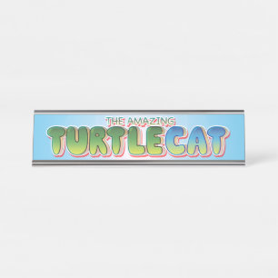 The Amazing Turtlecat Logo Desk Name Plate
