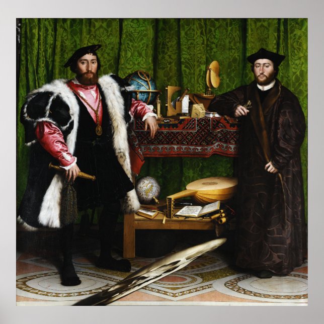 The Ambassadors by Hans Holbein the Younger Poster (Front)