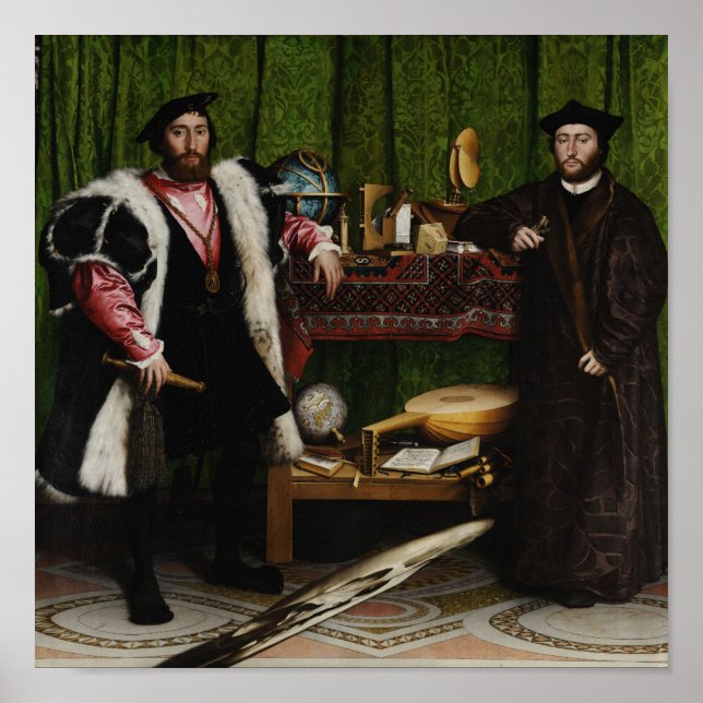 The Ambassadors - Hans Holbein the Younger - 1533 Poster (Front)