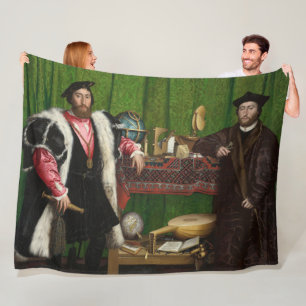The Ambassadors, Holbein the Younger Fleece Blanket