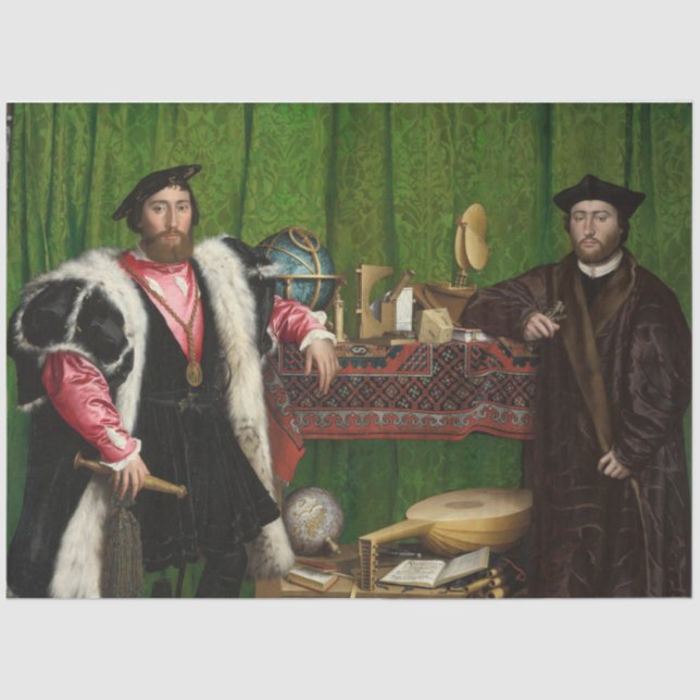 The Ambassadors, Holbein the Younger Tissue Paper (Front)