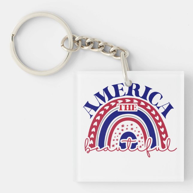 The America Beautiful Rainbow  Key Ring (Front)