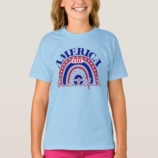 The America Beautiful Rainbow  T-Shirt (Front)