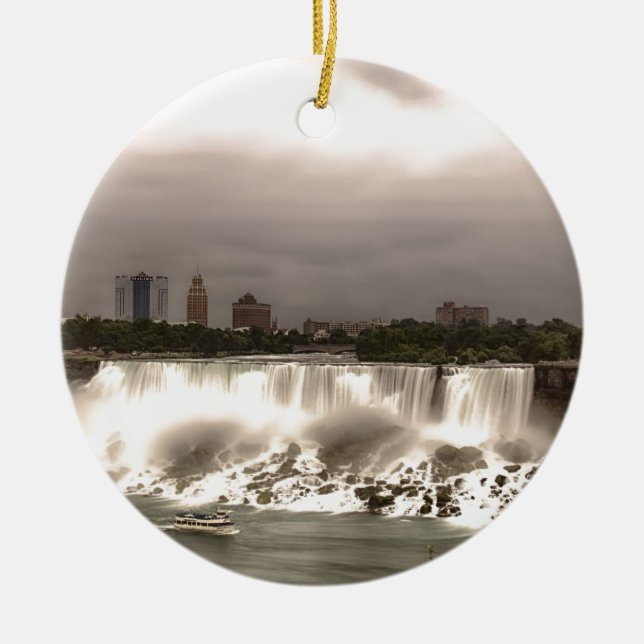 The American and Veil Falls Ceramic Tree Decoration (Front)