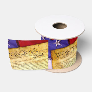 The American Constitution With Flag Satin Ribbon