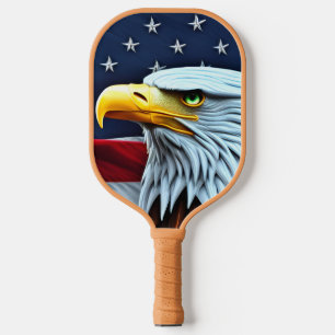 The American Eagle and Flag Patriotic Pickleball Paddle