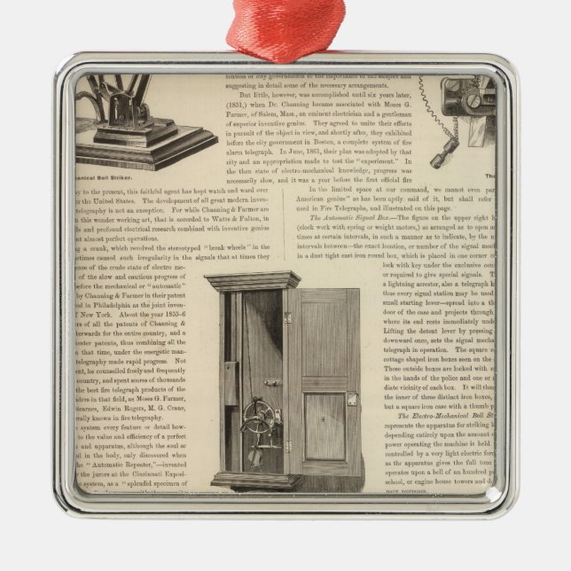 The American Fire Alarm and Police Telegraph Metal Tree Decoration (Front)