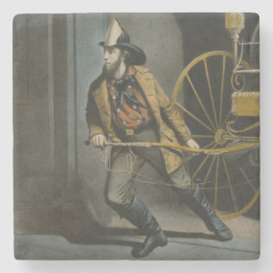 The American Fireman: Always Ready Stone Coaster