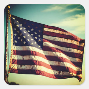 The American Flag – Emblem of Freedom and Resolve Square Sticker