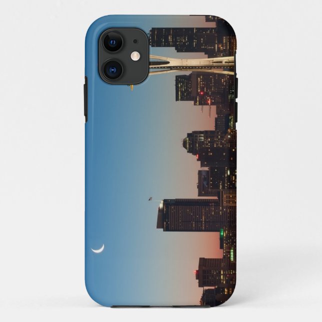 The American flag flies between the rising moon Case-Mate iPhone Case (Back)
