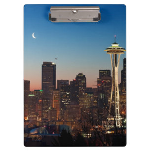 The American flag flies between the rising moon Clipboard