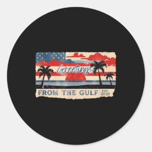 The American Gulf Of Mexico Rename Vintage Classic Round Sticker