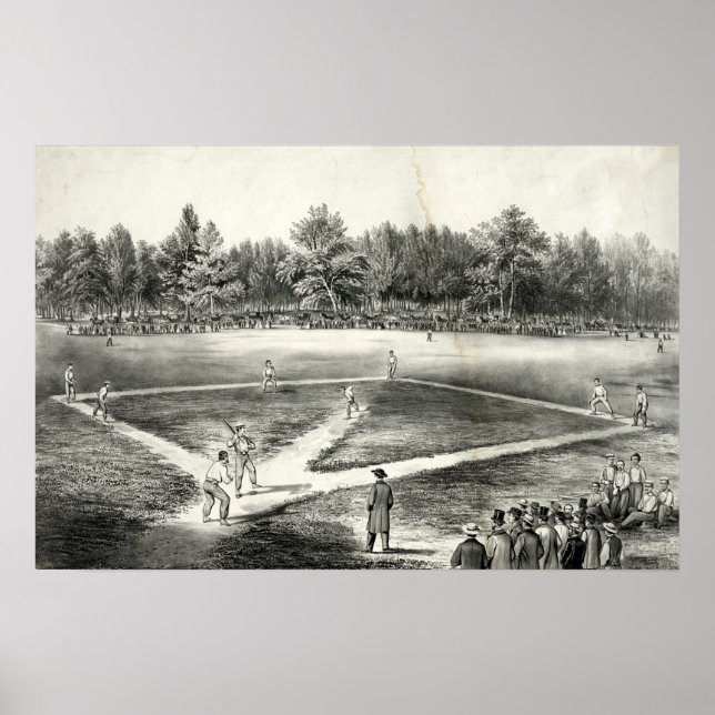 The American National Game of Baseball - 1866 Poster (Front)