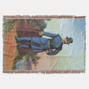 The American Police Officer Victorian Era Throw Blanket