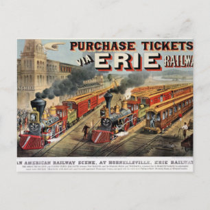 The American Railway Scene at Hornellsville Postcard