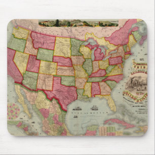 The American Union Railroad Map of the USA, 1872 Mouse Pad