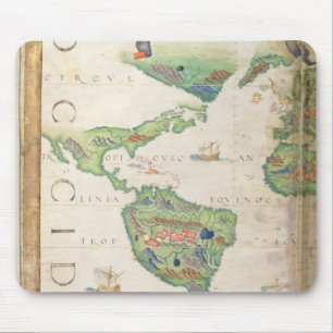 The Americas, detail from world atlas, 1565 Mouse Pad