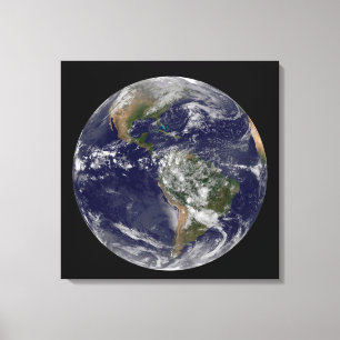 The Americas On Earth Day. Canvas Print