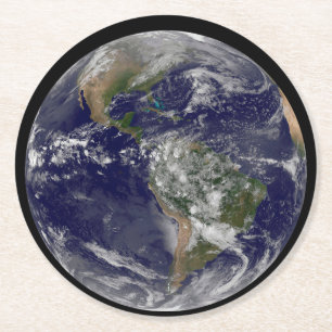 The Americas On Earth Day. Round Paper Coaster