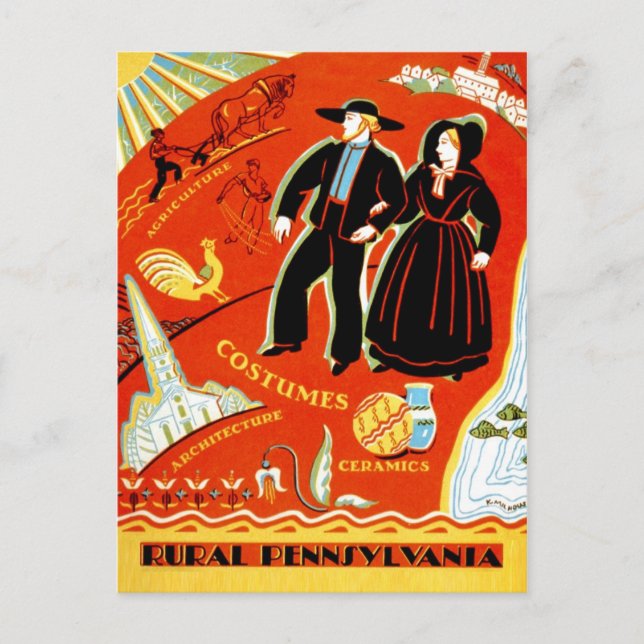 The Amish & Rural Pennsylvania Postcard (Front)
