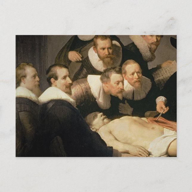 The Anatomy Lesson of Dr. Nicolaes Tulp, 1632 Postcard (Front)