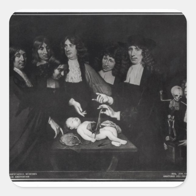The Anatomy Lesson of Professor Frederik Square Sticker (Front)