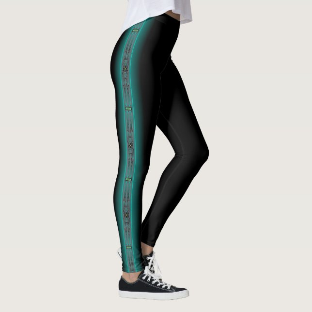 The Ancestors (Dragonfly) Aqua Leggings (Right)