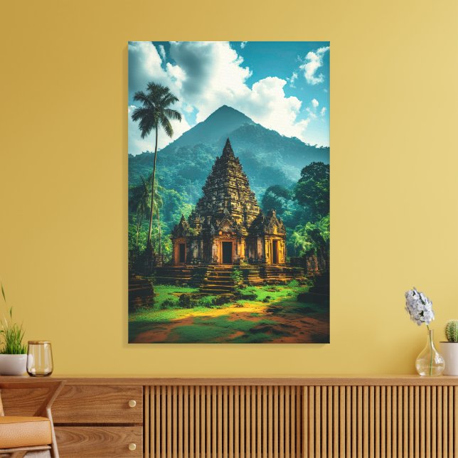 The Ancient Candi of the Hills Canvas Print (Insitu(LivingRoom))