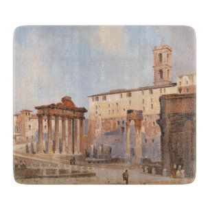 The Ancient Roman Forum (by Ippolito Caffi) Cutting Board