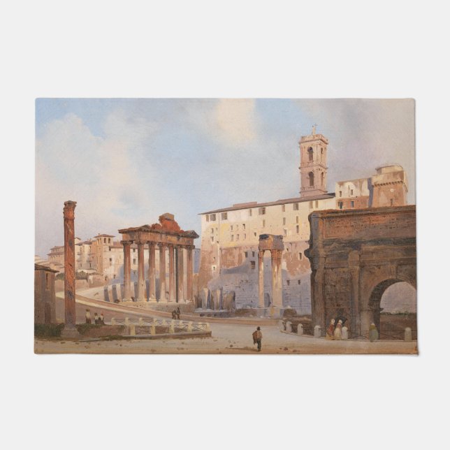 The Ancient Roman Forum (by Ippolito Caffi) Doormat (Front)