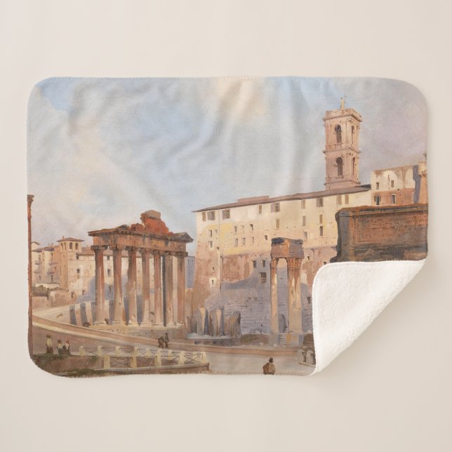 The Ancient Roman Forum (by Ippolito Caffi) Sherpa Blanket (Front (Horizontal))