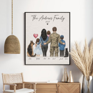 The Andrews Family 2027 Personalised Military Fami Poster