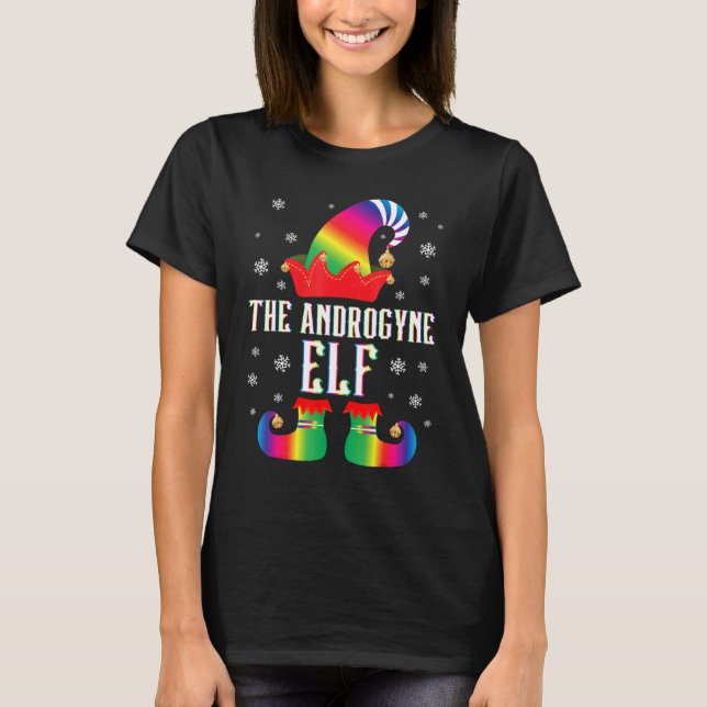The Androgyne Elf Matching Family Group Xmas Lgbt  T-Shirt (Front)