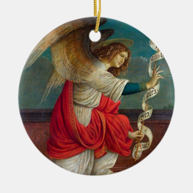 The Angel Gabriel - Gaudenzio Ferrari Ceramic Tree Decoration (Front)